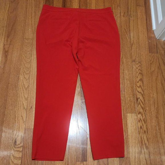 Vince Camuto Bright Red Cropped Ankle Dress Pants Size 14 - Picture 4 of 7